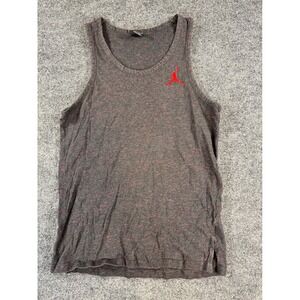 Jordan Brand Mens Space Dye Jumpman Tank Top Charcoal Grey Red Size Medium